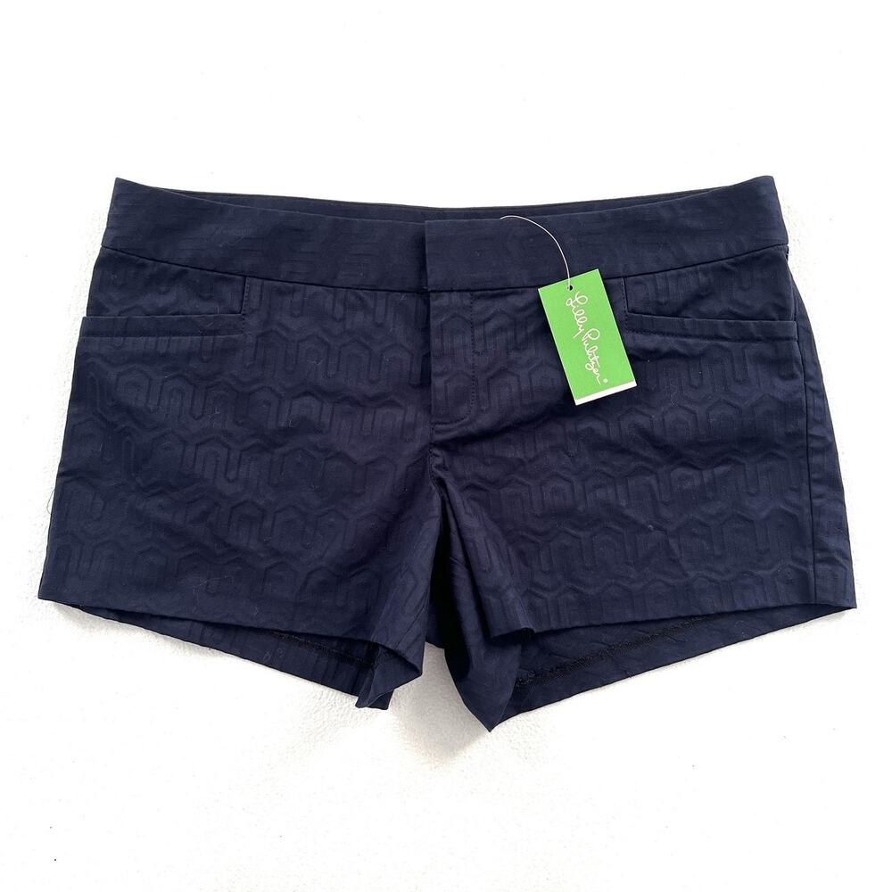 NWT Lilly Pulitzer Women Ellie Shorts Stretch Flat Front Midnight Navy 261591 4
